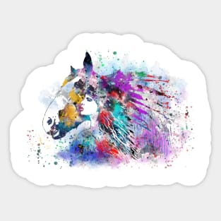 Girl with horse Sticker